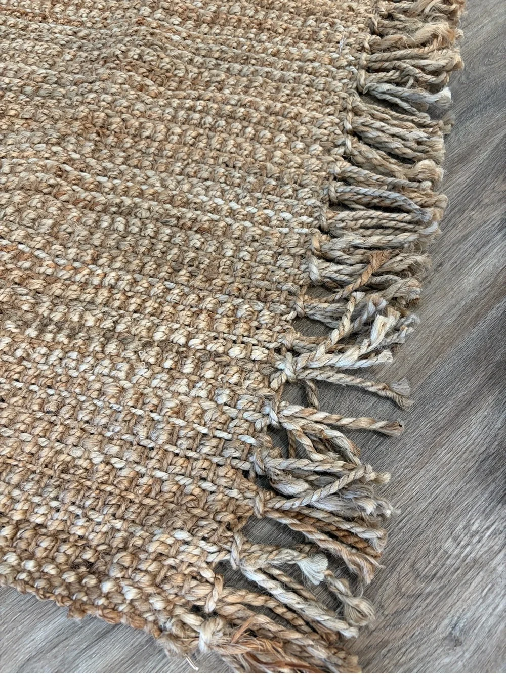 Handwoven Natural Jute Door Mat - Tan